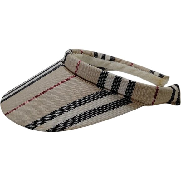 (S2) Authentic Burberry Cap Sun Visor Beige Fablic Luxury Vintage Designer Handb main image 4